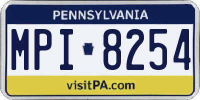 PA license plate MPI8254