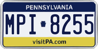 PA license plate MPI8255