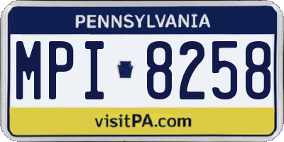 PA license plate MPI8258