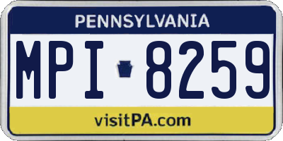 PA license plate MPI8259
