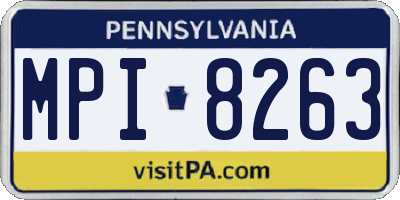 PA license plate MPI8263
