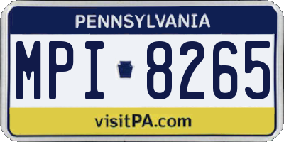 PA license plate MPI8265