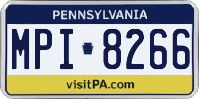 PA license plate MPI8266