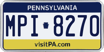 PA license plate MPI8270