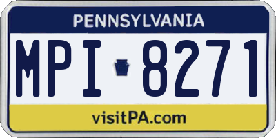 PA license plate MPI8271