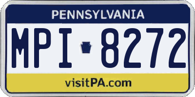 PA license plate MPI8272