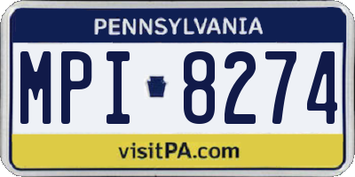 PA license plate MPI8274