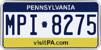 PA license plate MPI8275