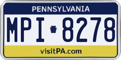 PA license plate MPI8278