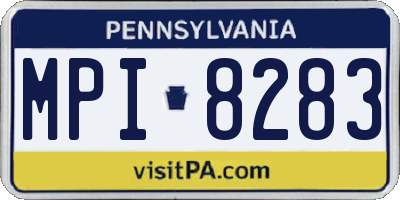 PA license plate MPI8283