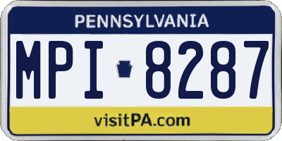 PA license plate MPI8287