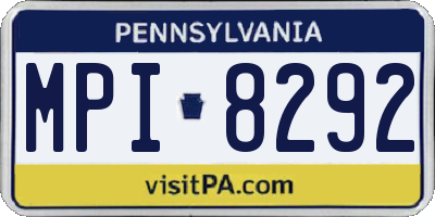 PA license plate MPI8292