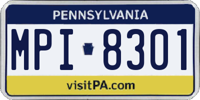 PA license plate MPI8301