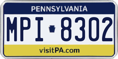 PA license plate MPI8302