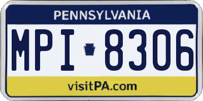 PA license plate MPI8306