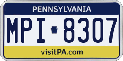 PA license plate MPI8307