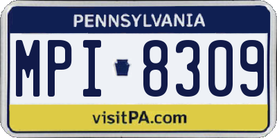 PA license plate MPI8309