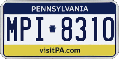 PA license plate MPI8310