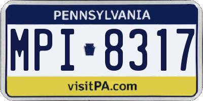 PA license plate MPI8317