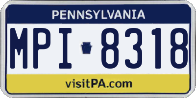 PA license plate MPI8318