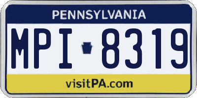 PA license plate MPI8319