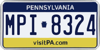 PA license plate MPI8324