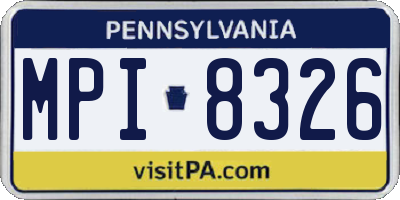 PA license plate MPI8326