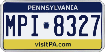 PA license plate MPI8327
