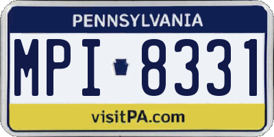 PA license plate MPI8331