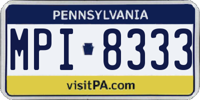PA license plate MPI8333