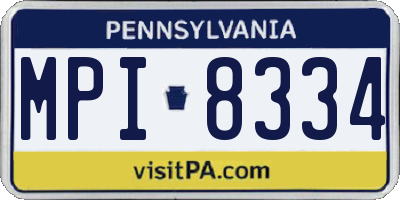 PA license plate MPI8334