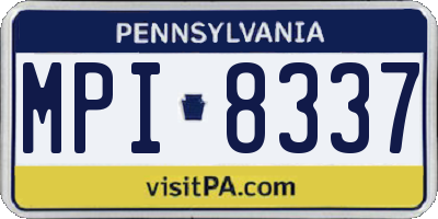 PA license plate MPI8337