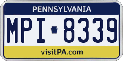 PA license plate MPI8339