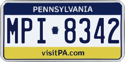 PA license plate MPI8342