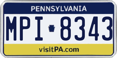 PA license plate MPI8343