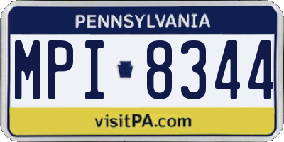 PA license plate MPI8344