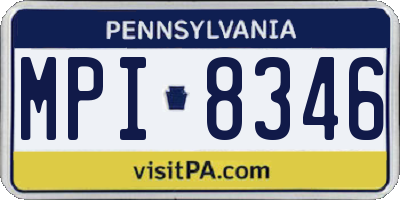 PA license plate MPI8346