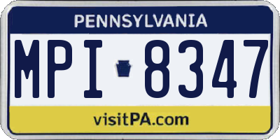 PA license plate MPI8347