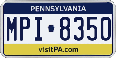 PA license plate MPI8350
