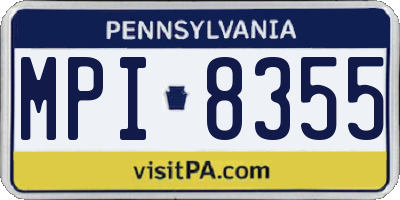 PA license plate MPI8355