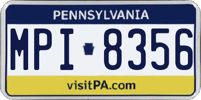 PA license plate MPI8356
