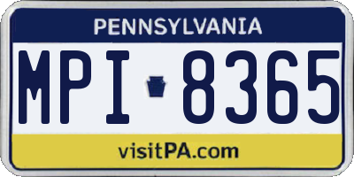 PA license plate MPI8365