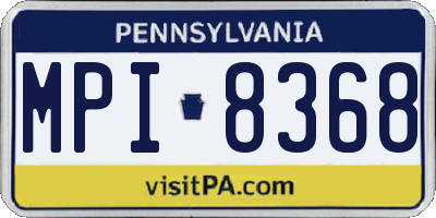 PA license plate MPI8368