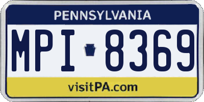 PA license plate MPI8369