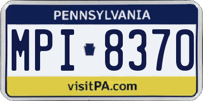 PA license plate MPI8370