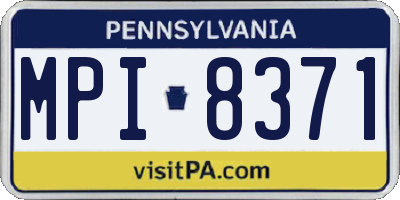 PA license plate MPI8371