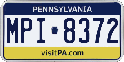 PA license plate MPI8372