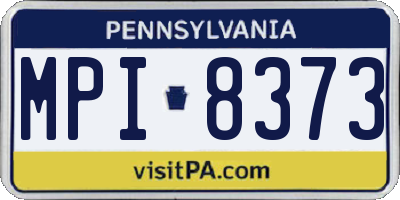 PA license plate MPI8373