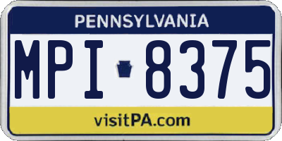 PA license plate MPI8375