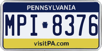 PA license plate MPI8376